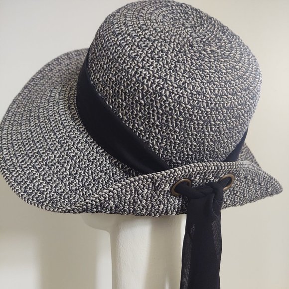 Nine West Grommet Ribbon Fashion Hat New - Picture 2 of 8